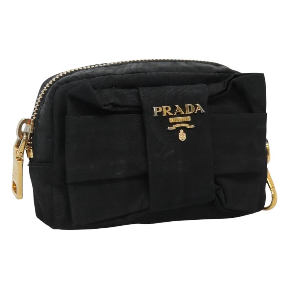 PRADA Pouch Nylon Black Auth SW031